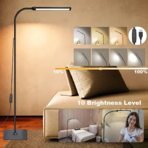 LED Floor Lamp For Living Room Adjustable Gooseneck Stand Light